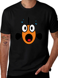 Scared Fish Graphic Tee - Black Cotton Blend