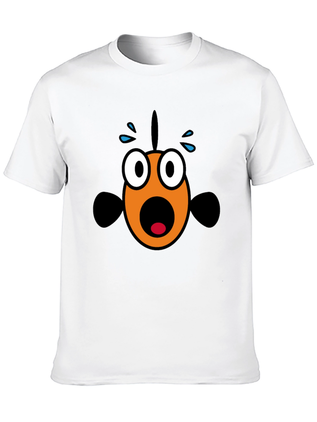Scared Fish Graphic Tee - Black Cotton Blend