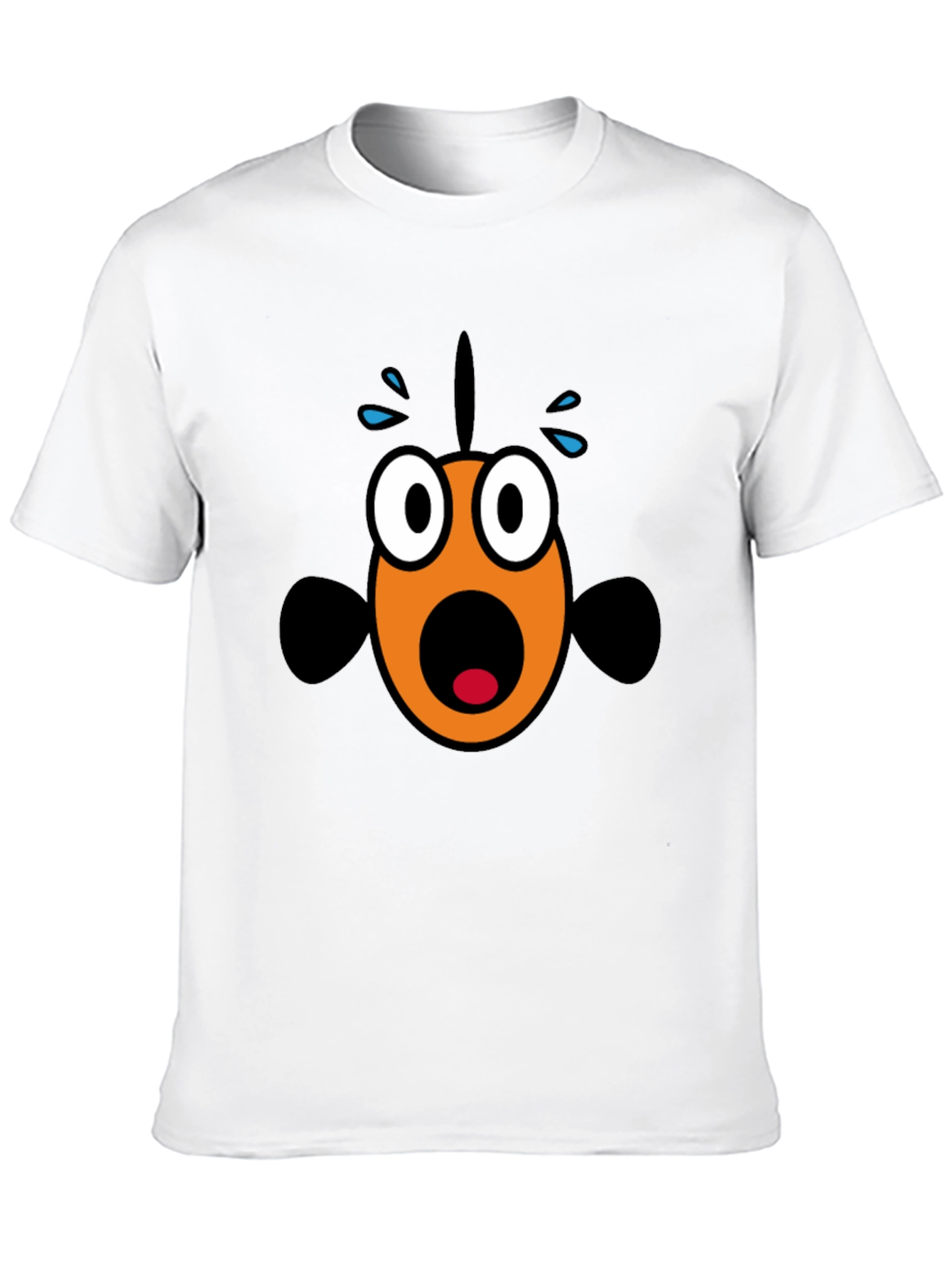 Scared Fish Graphic Tee - Black Cotton Blend