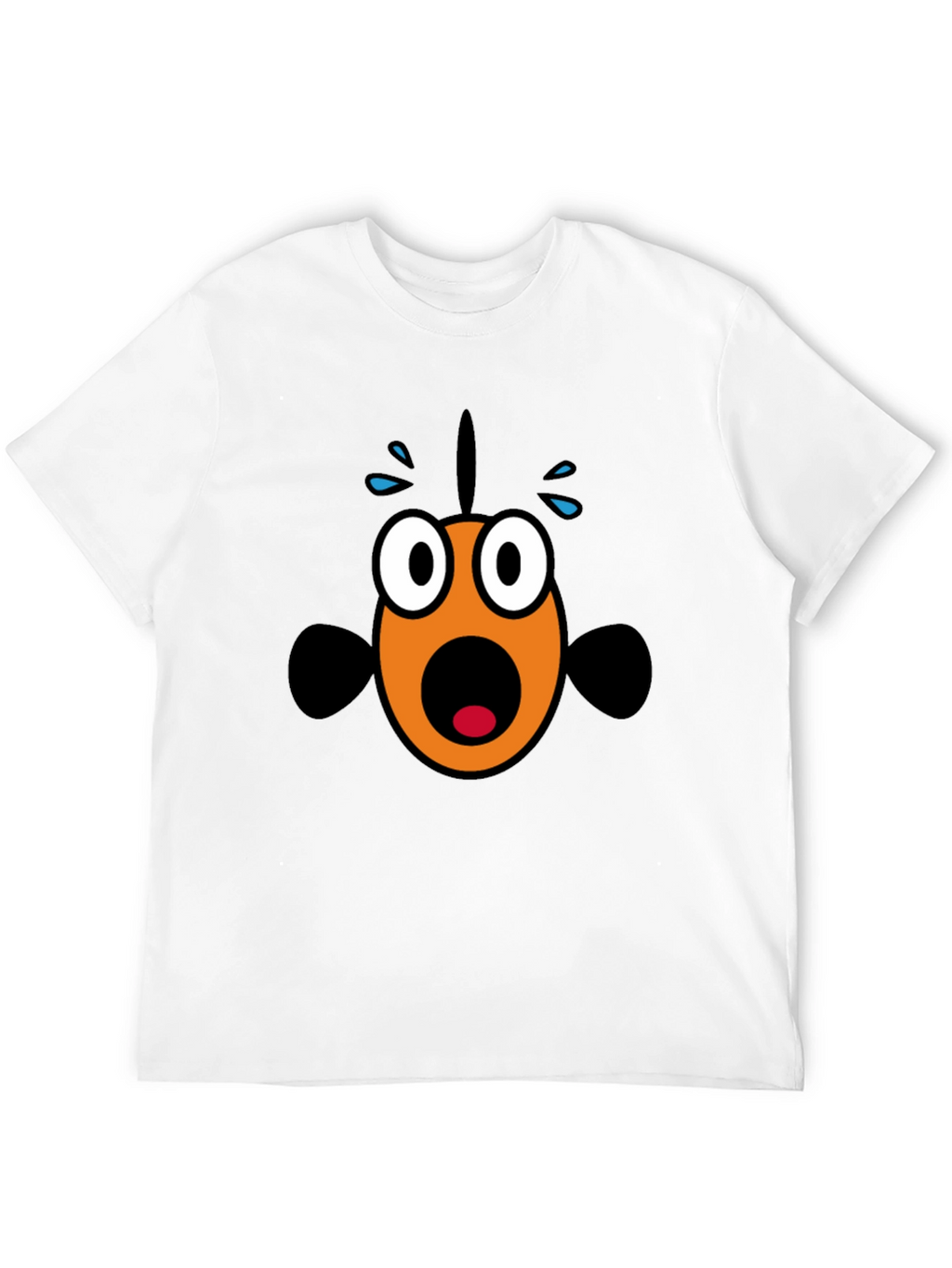 Scared Fish Graphic Tee - Black Cotton Blend