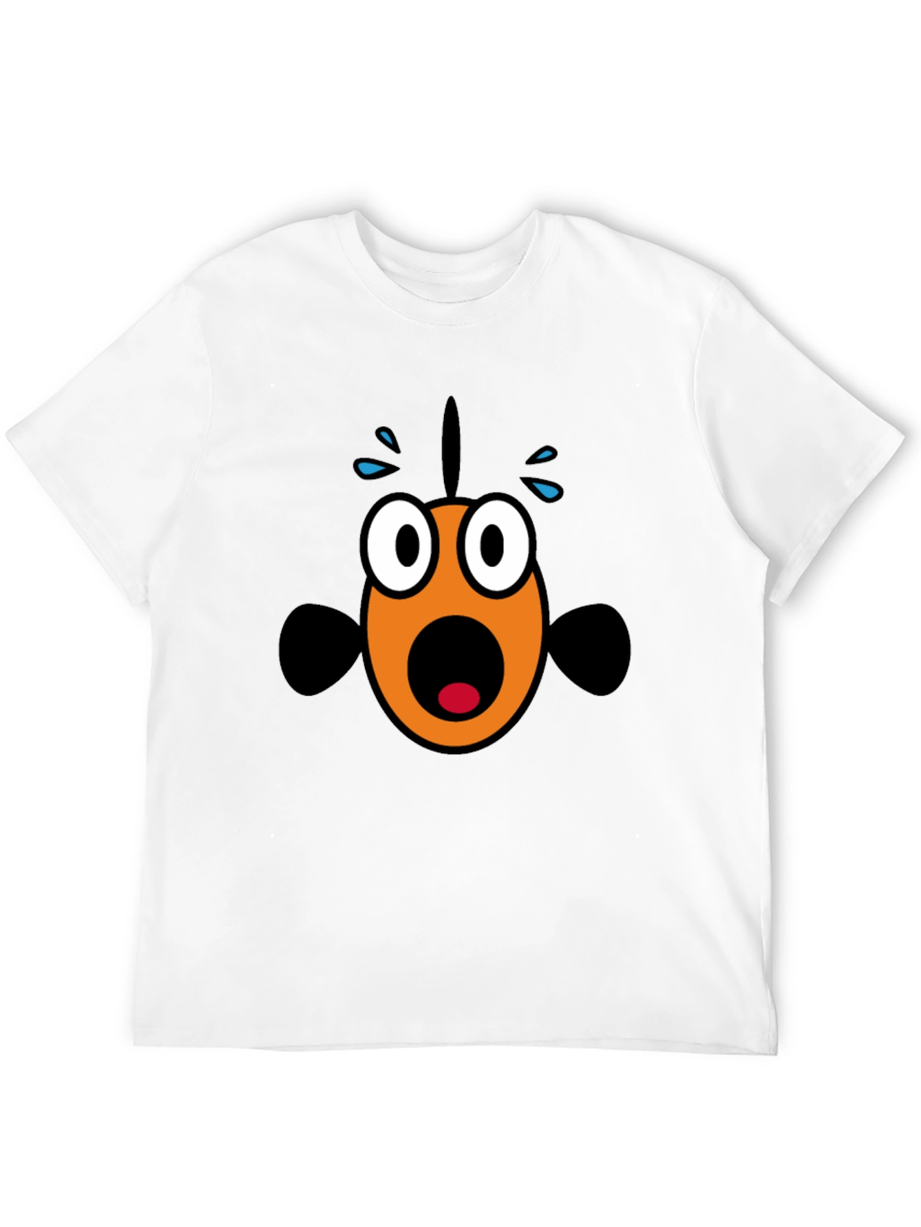 Scared Fish Graphic Tee - Black Cotton Blend