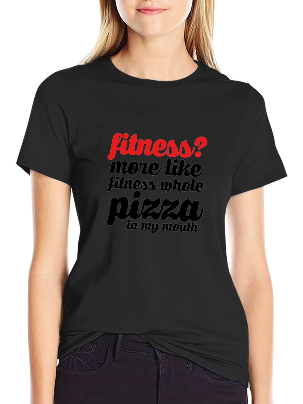 Funny Pizza Lover T-Shirt - Fitness? Black Tee