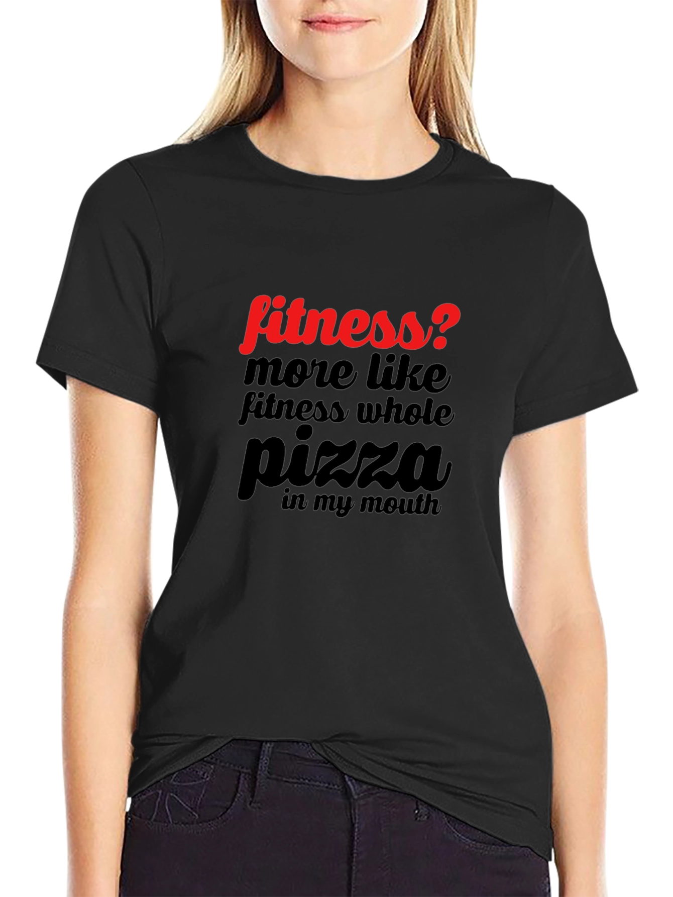 Funny Pizza Lover T-Shirt - Fitness? Black Tee