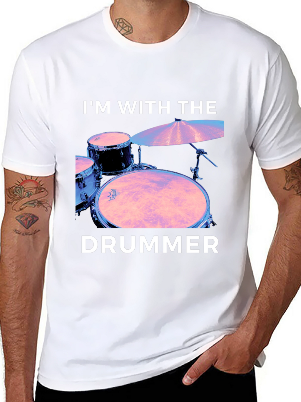 Im With The Drummer Black T-Shirt