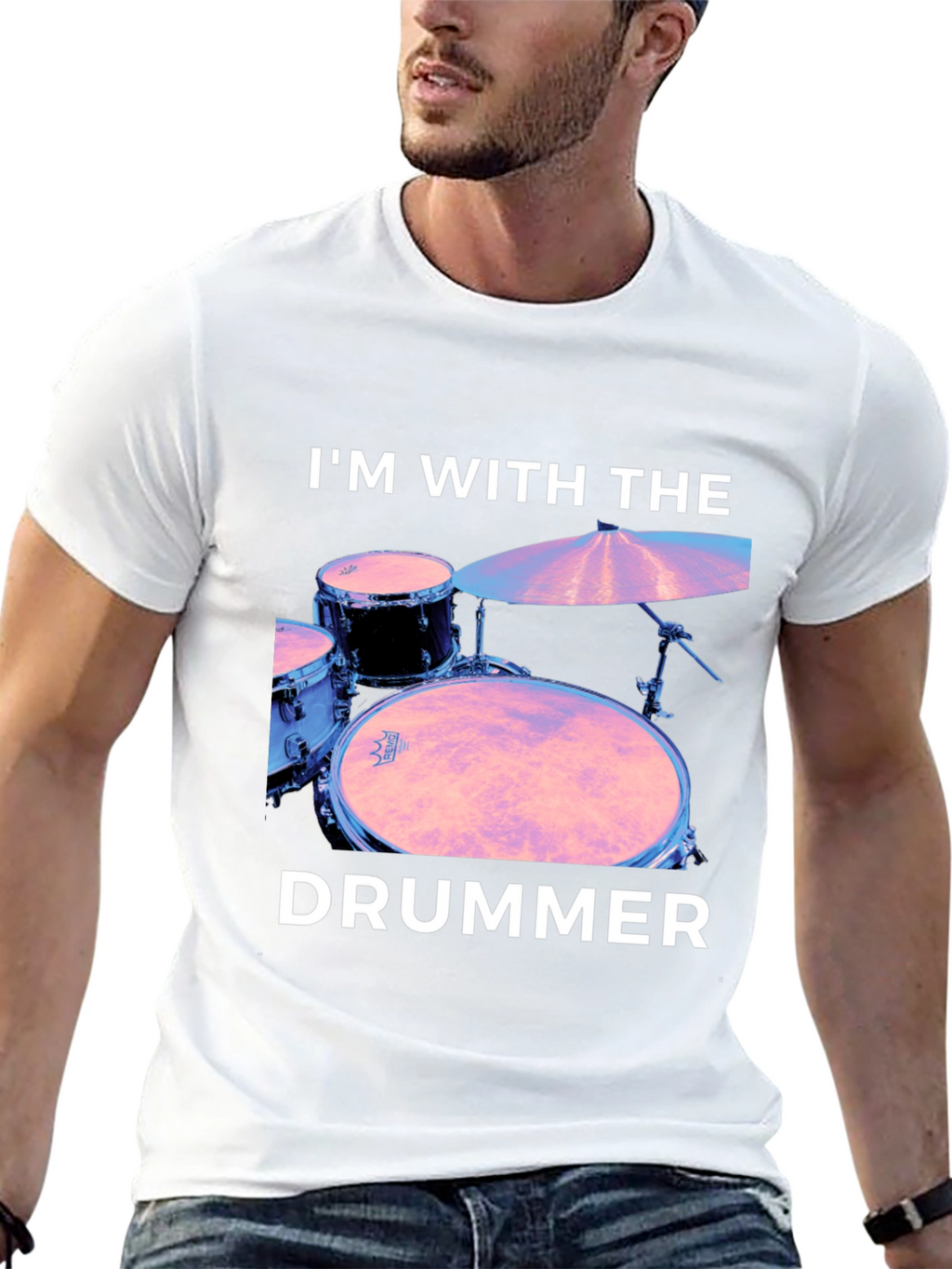 Im With The Drummer Black T-Shirt