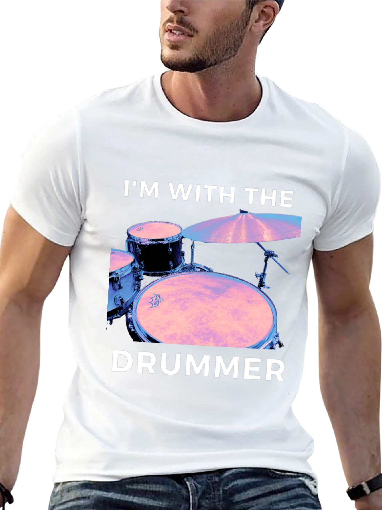 Im With The Drummer Black T-Shirt