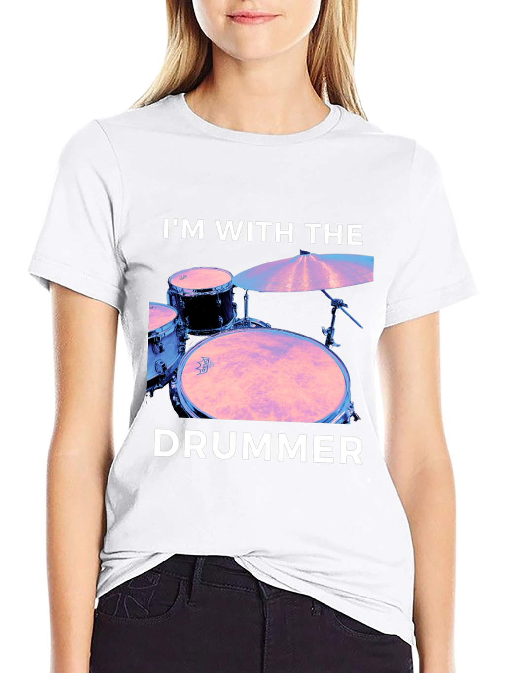 Im With The Drummer Black T-Shirt