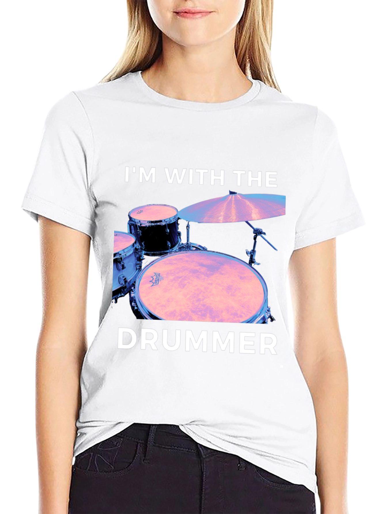 Im With The Drummer Black T-Shirt
