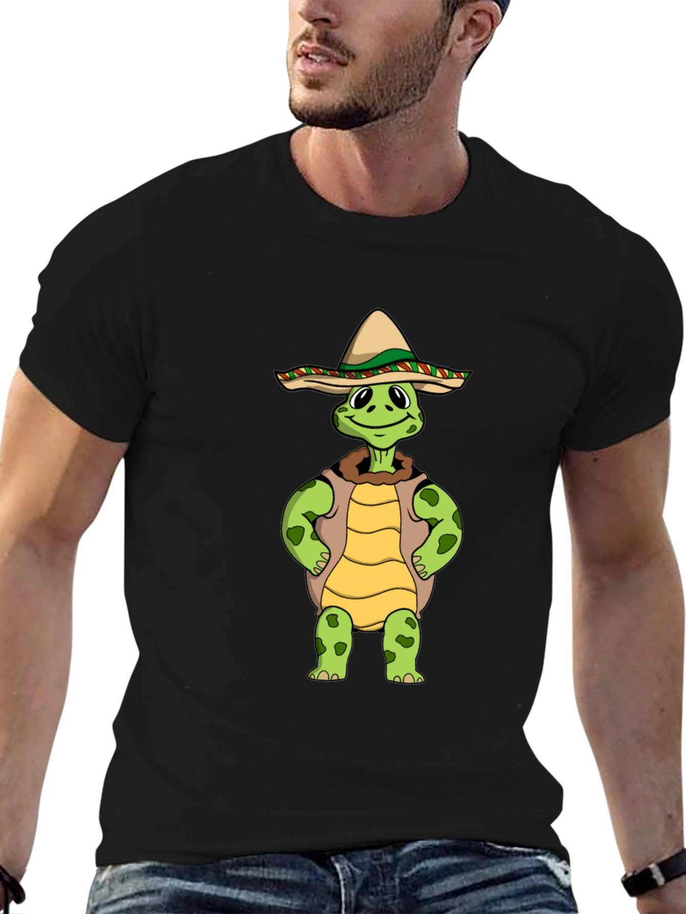 Funny Turtle Sombrero Graphic T-Shirt