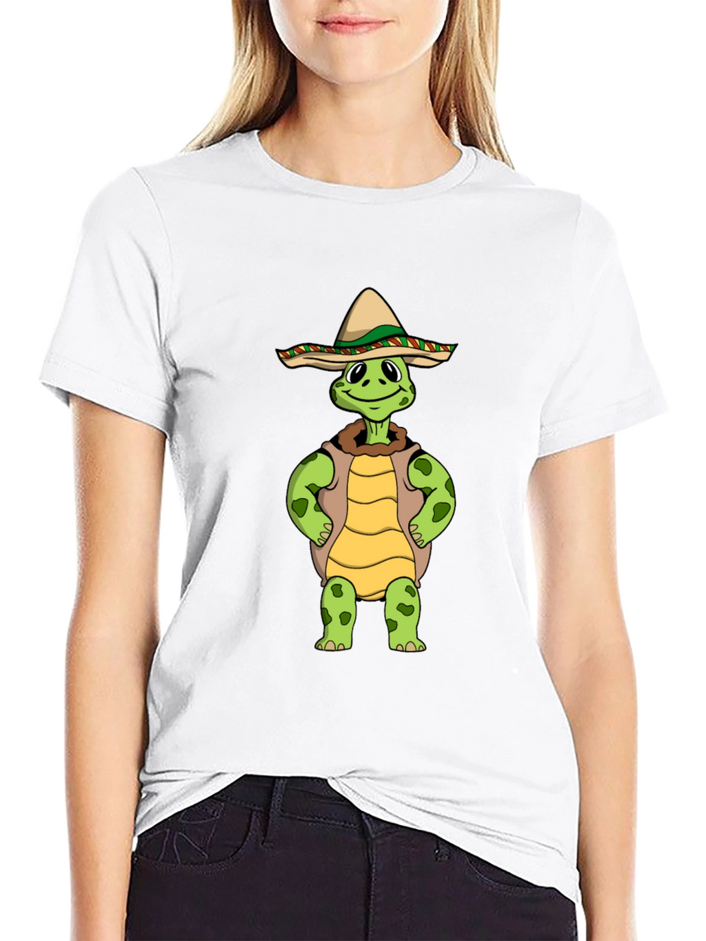 Funny Turtle Sombrero Graphic T-Shirt