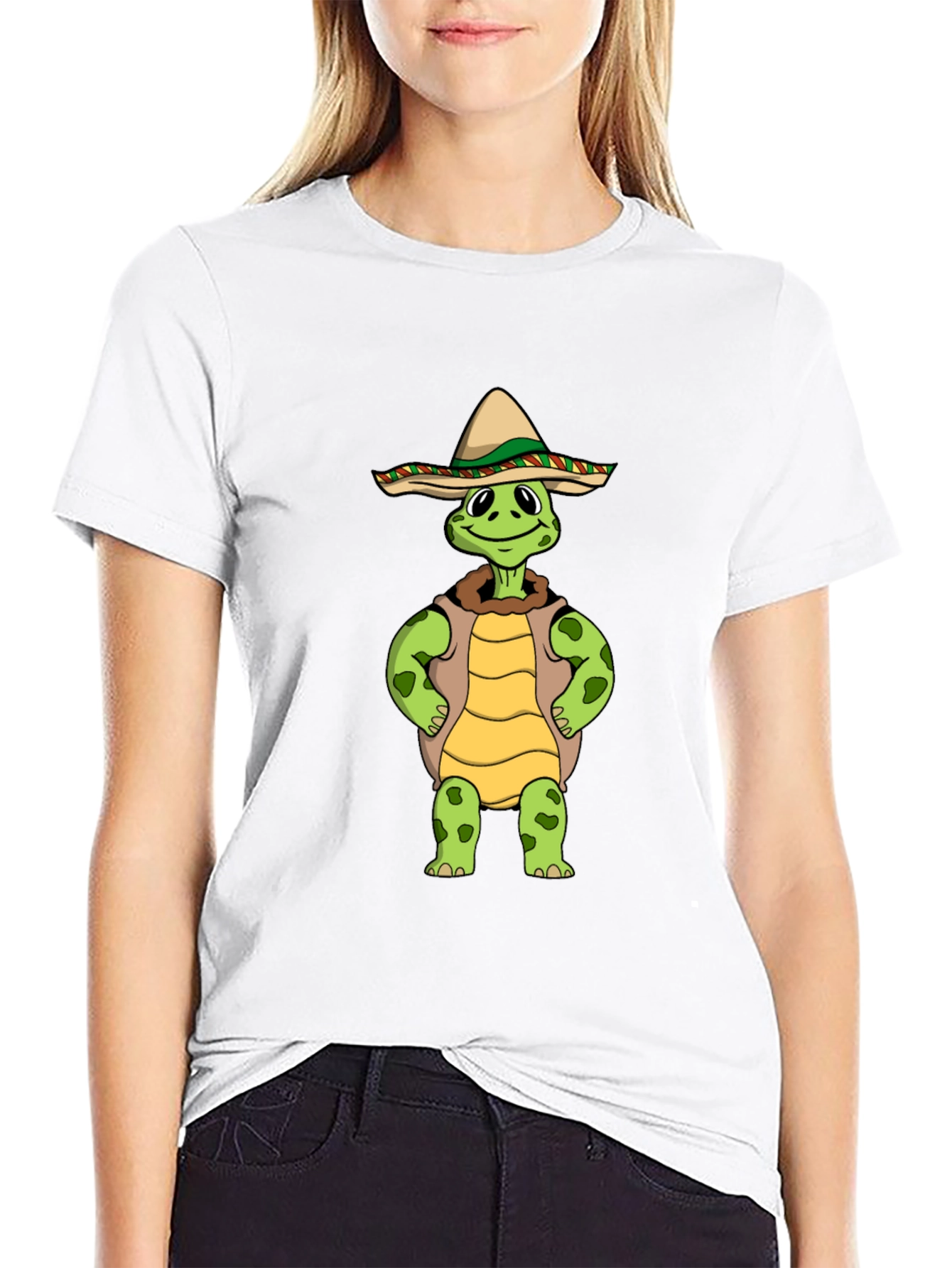 Funny Turtle Sombrero Graphic T-Shirt