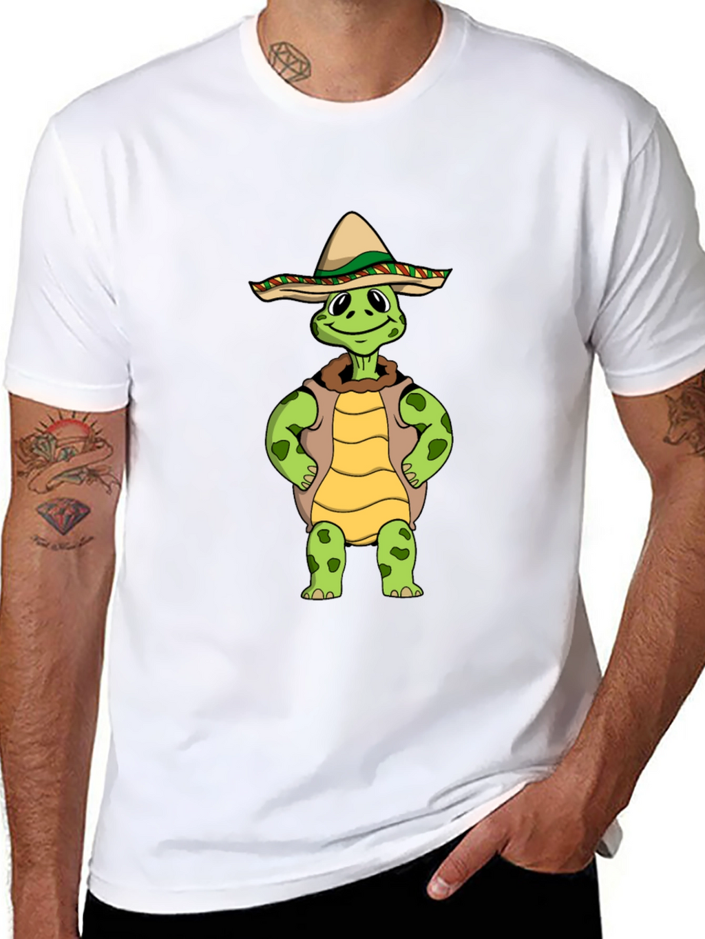 Funny Turtle Sombrero Graphic T-Shirt