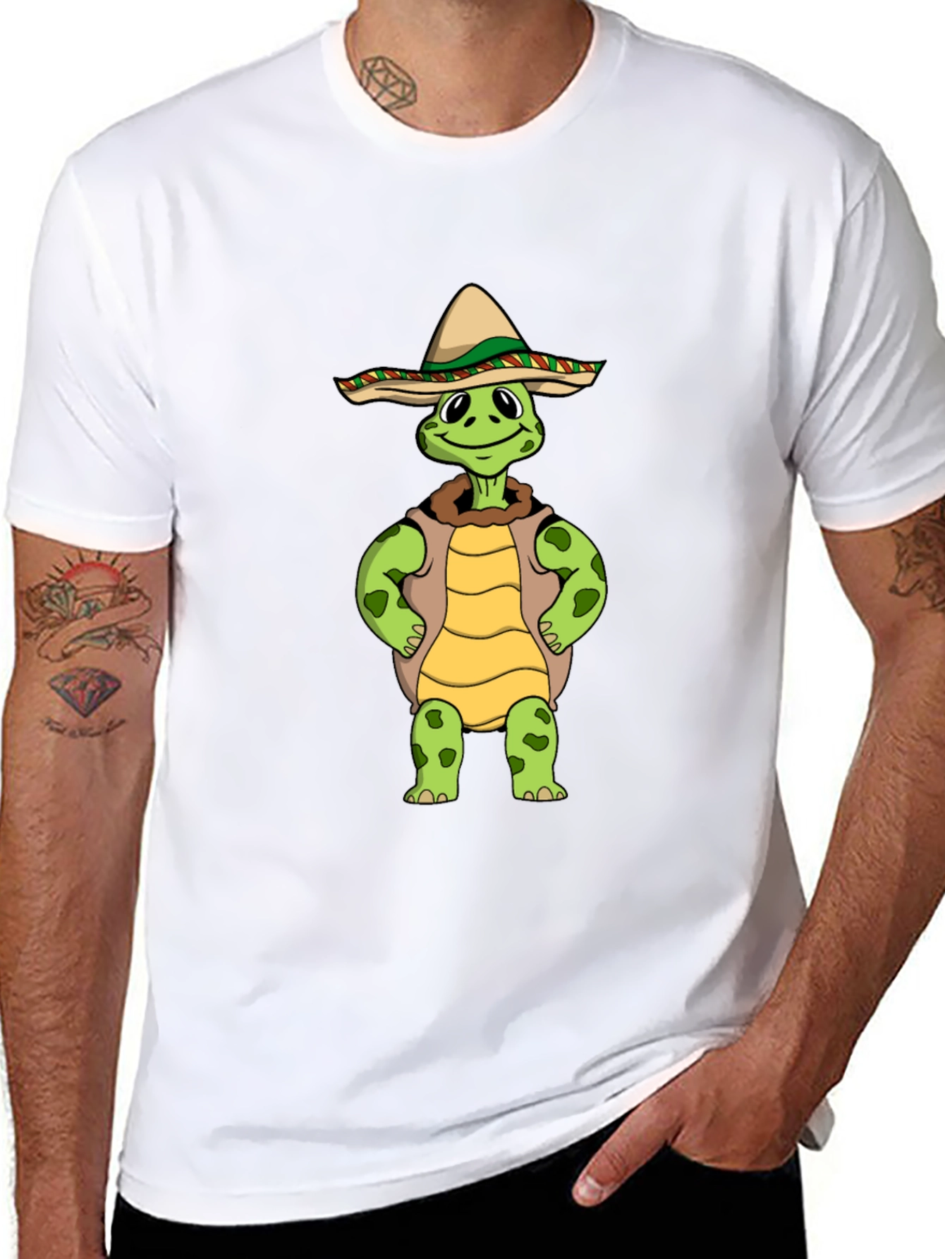 Funny Turtle Sombrero Graphic T-Shirt