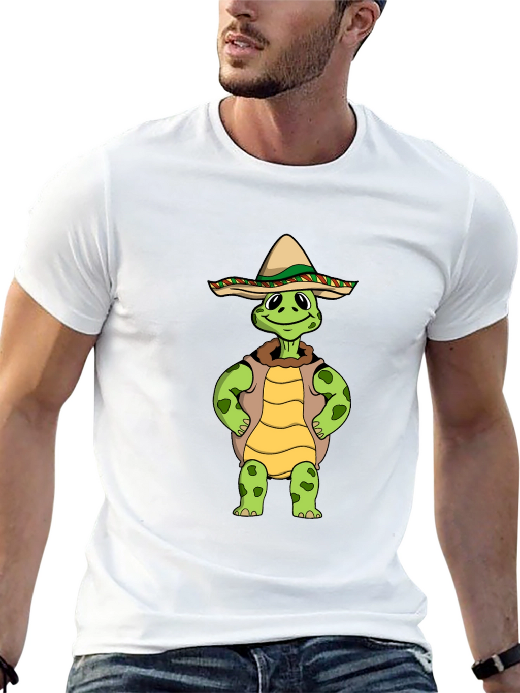 Funny Turtle Sombrero Graphic T-Shirt