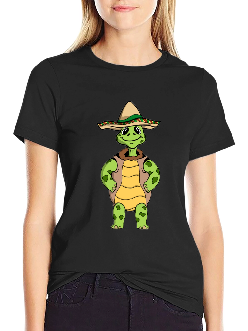 Funny Turtle Sombrero Graphic T-Shirt