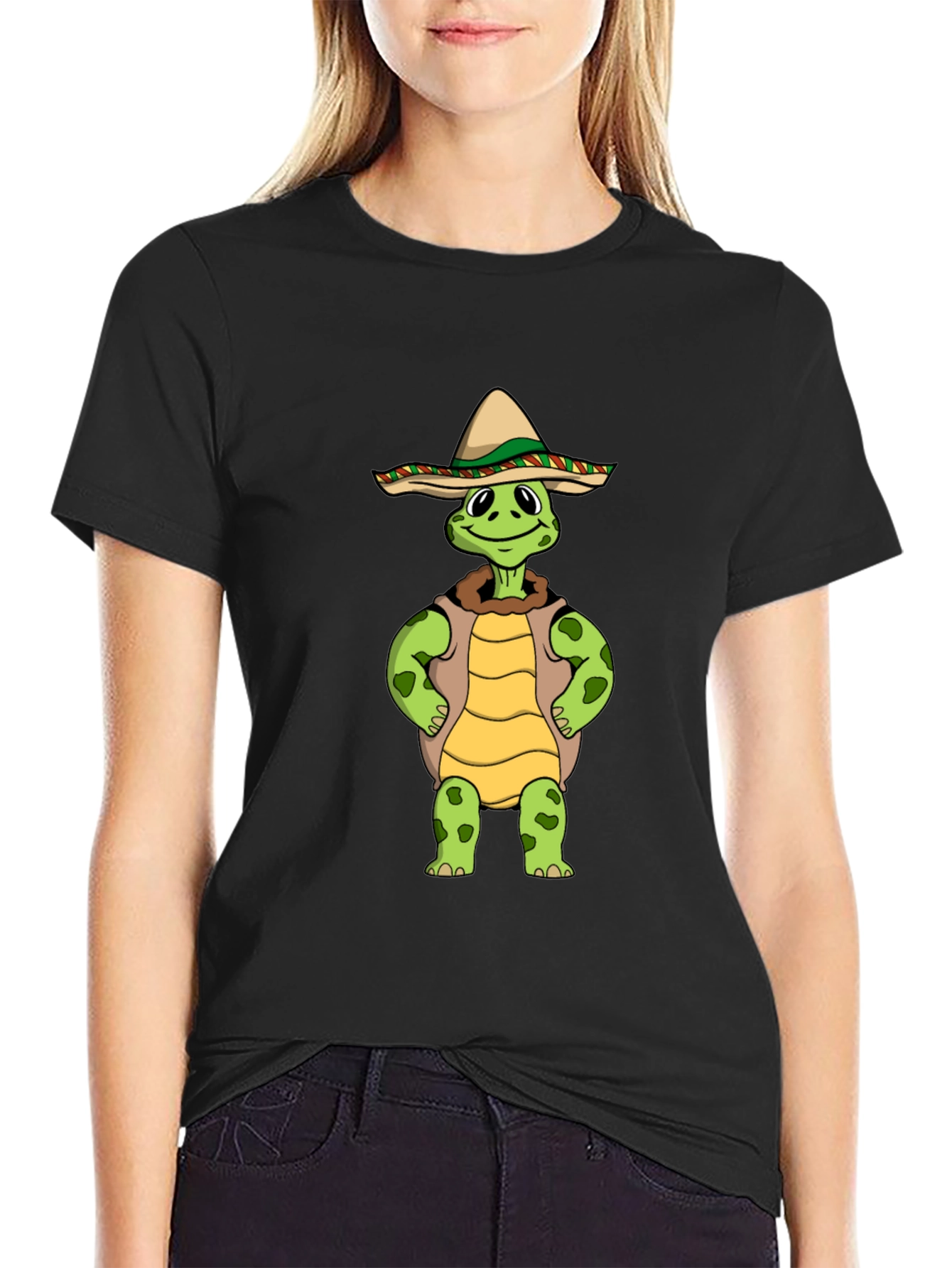 Funny Turtle Sombrero Graphic T-Shirt