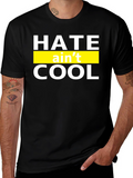 Hate Aint Cool Graphic T-Shirt - Black Crew Neck