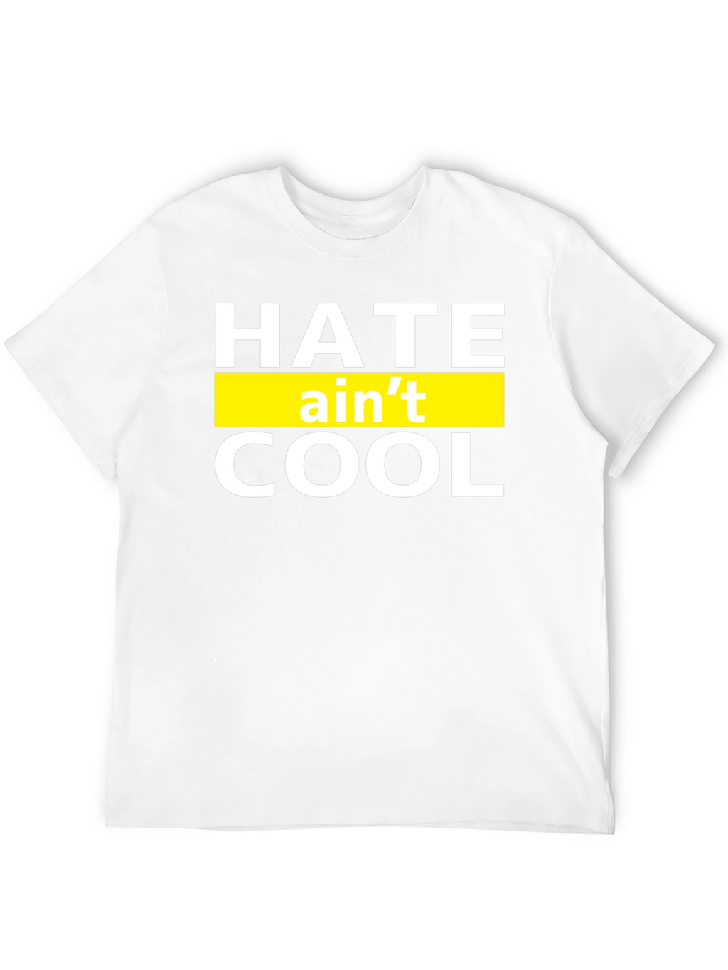 Hate Aint Cool Graphic T-Shirt - Black Crew Neck