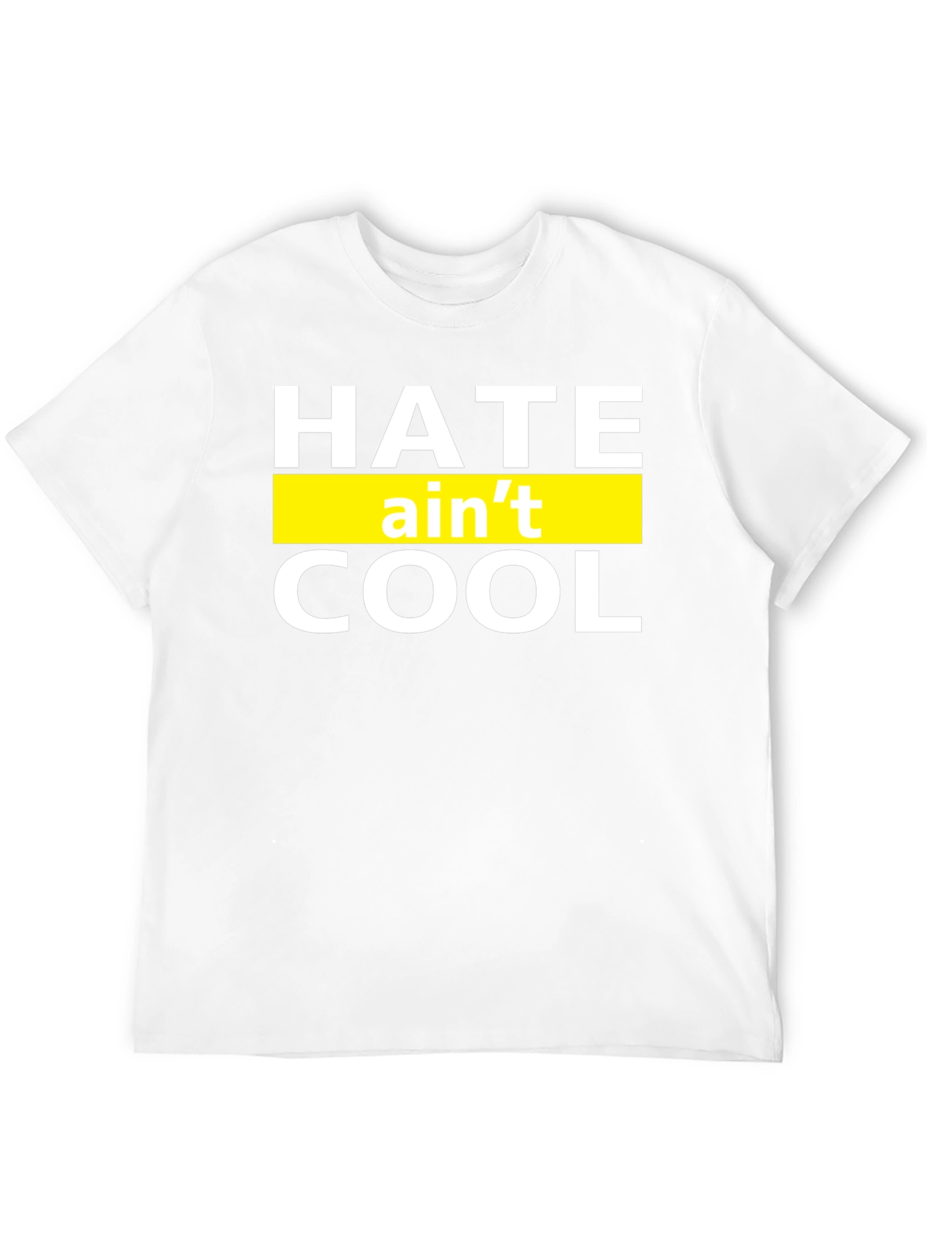 Hate Aint Cool Graphic T-Shirt - Black Crew Neck