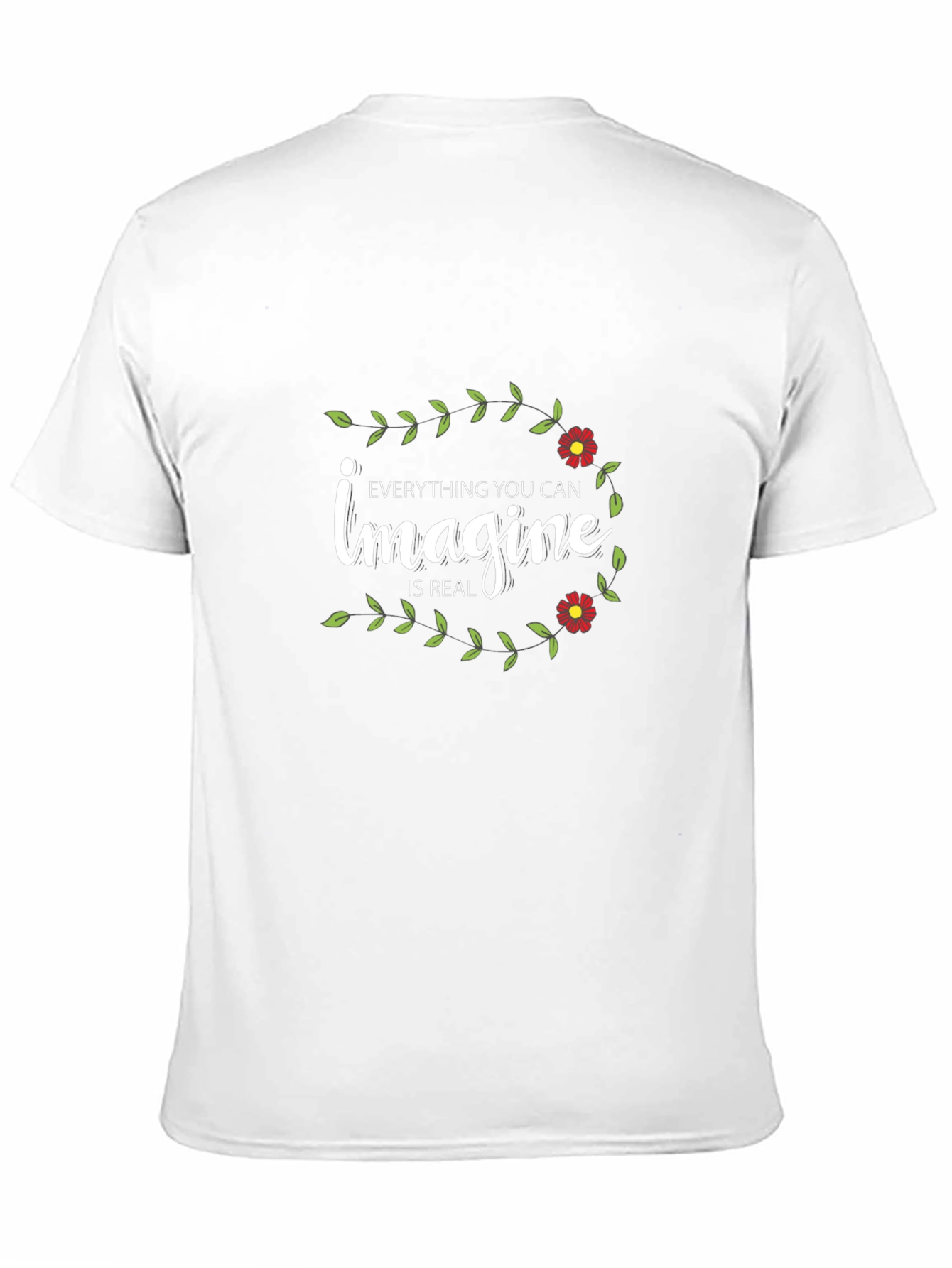 Imagine Floral Graphic Tee - Black Cotton T-Shirt