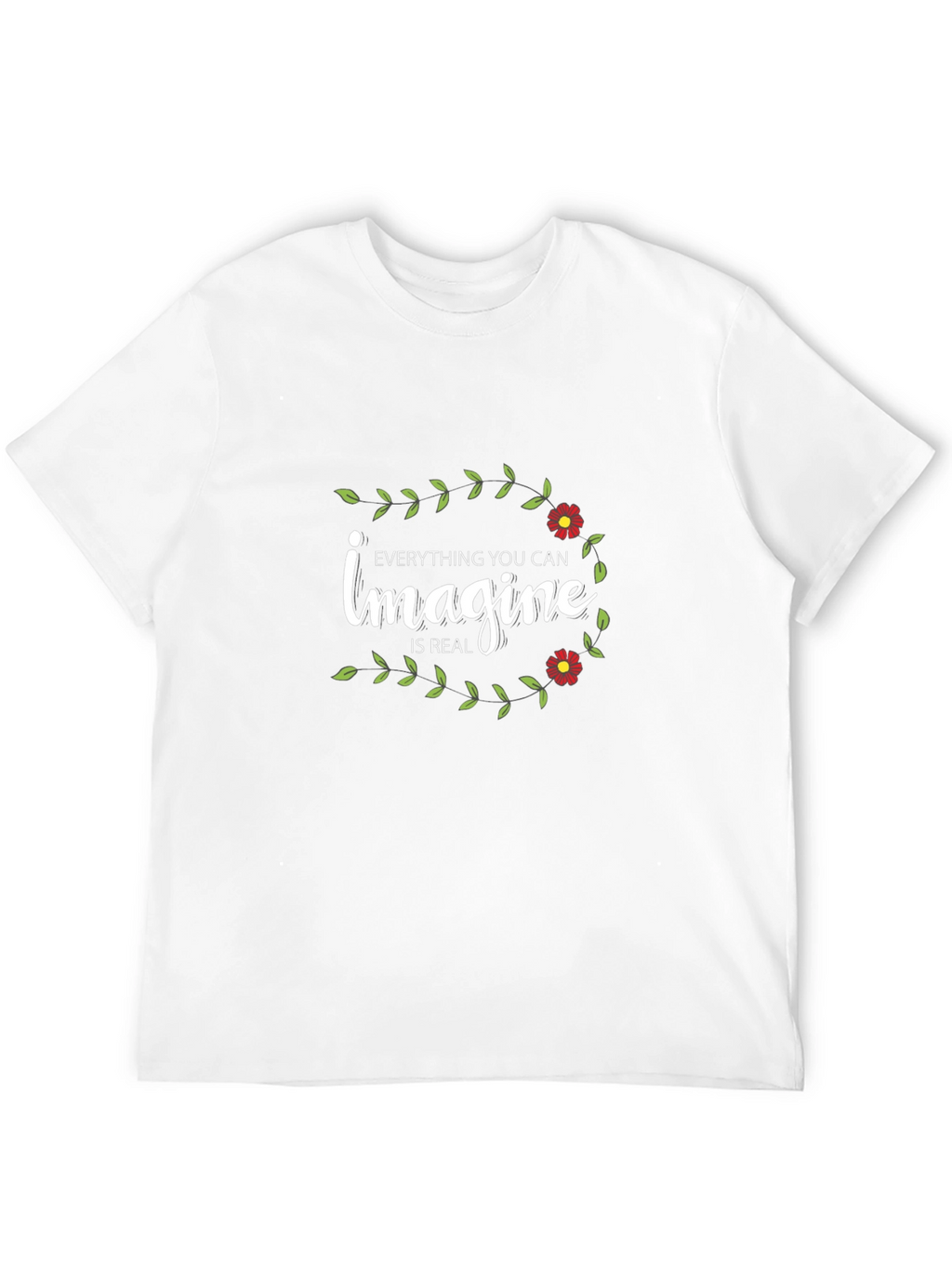 Imagine Floral Graphic Tee - Black Cotton T-Shirt