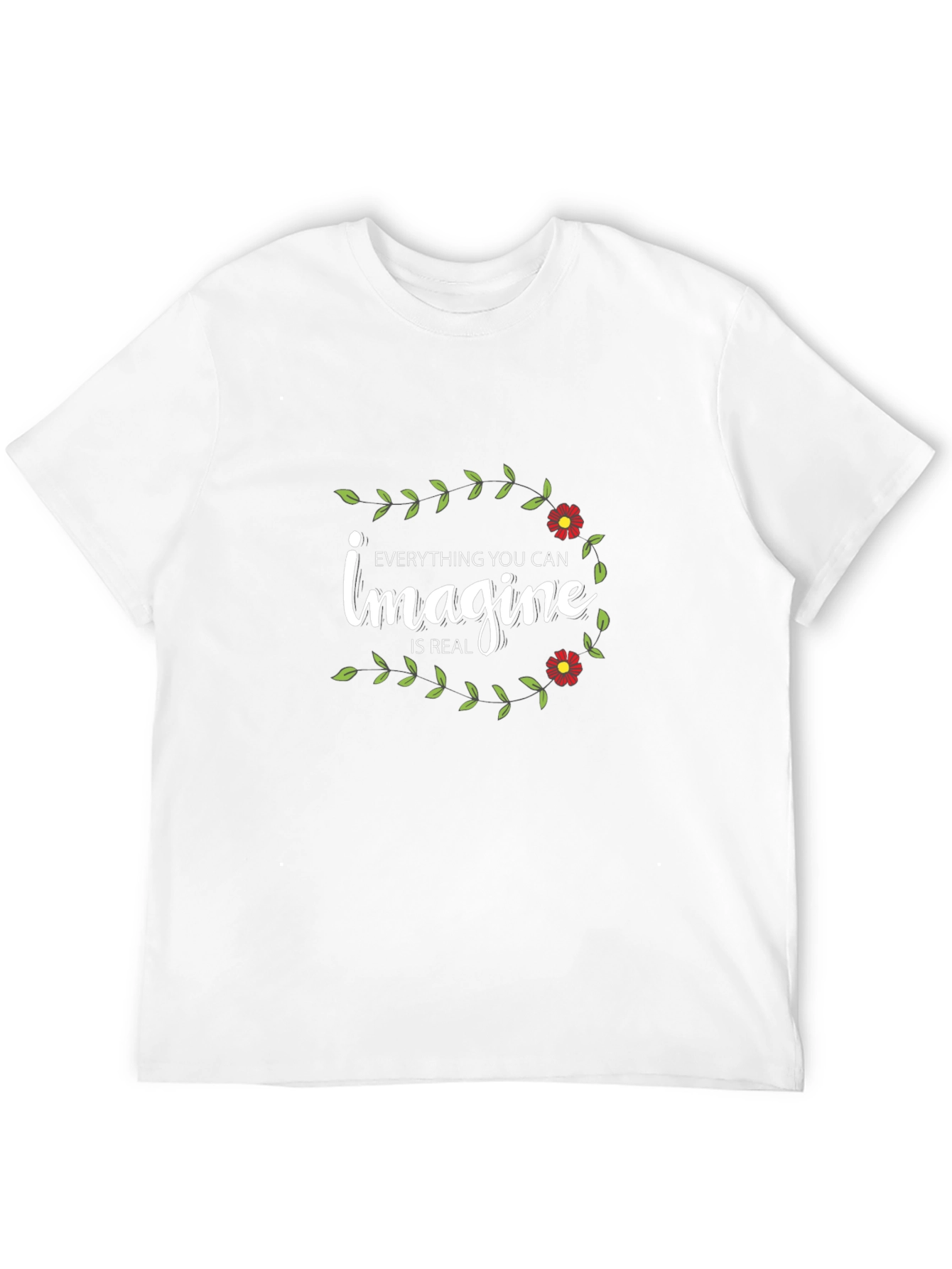 Imagine Floral Graphic Tee - Black Cotton T-Shirt