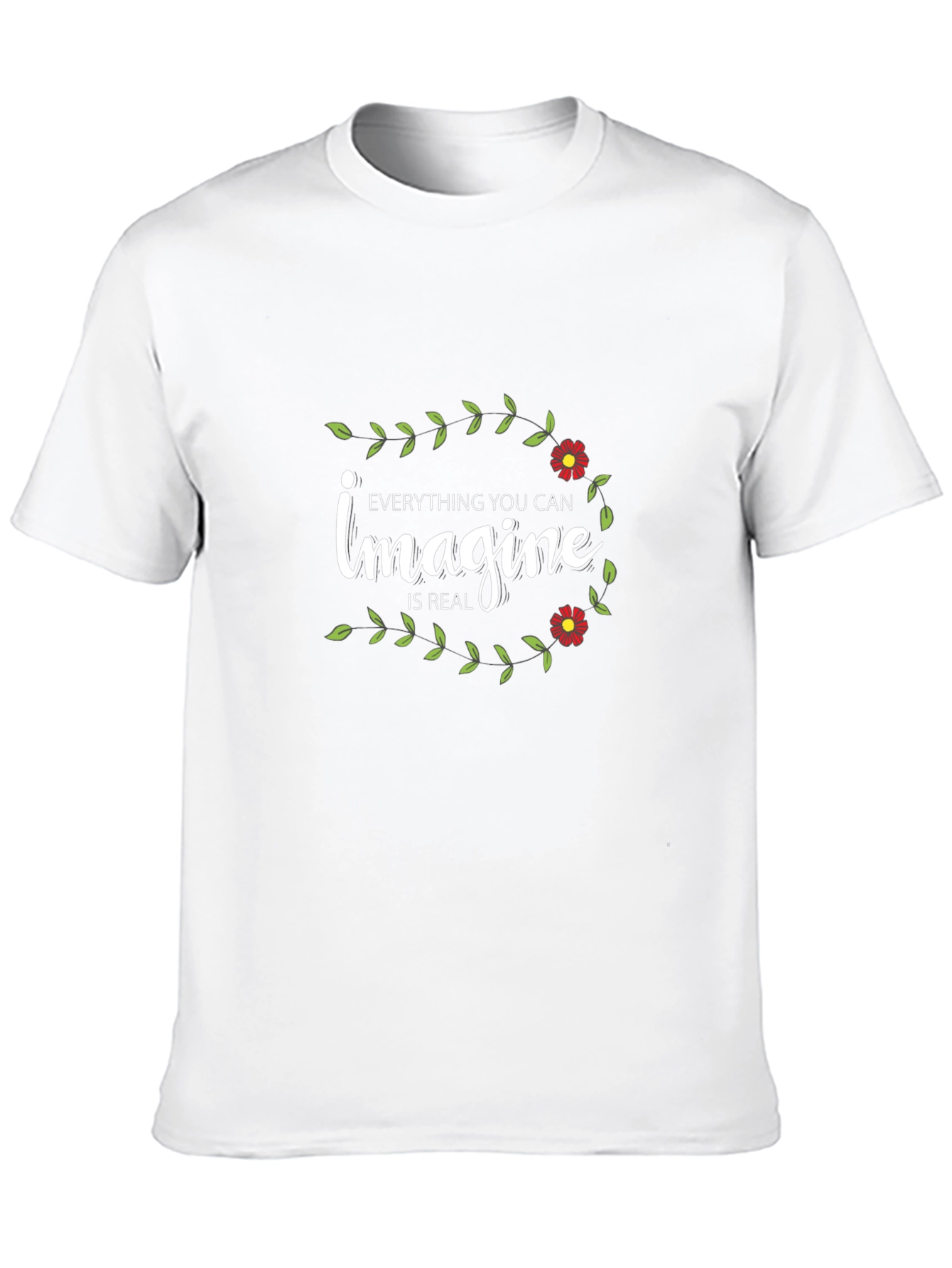 Imagine Floral Graphic Tee - Black Cotton T-Shirt