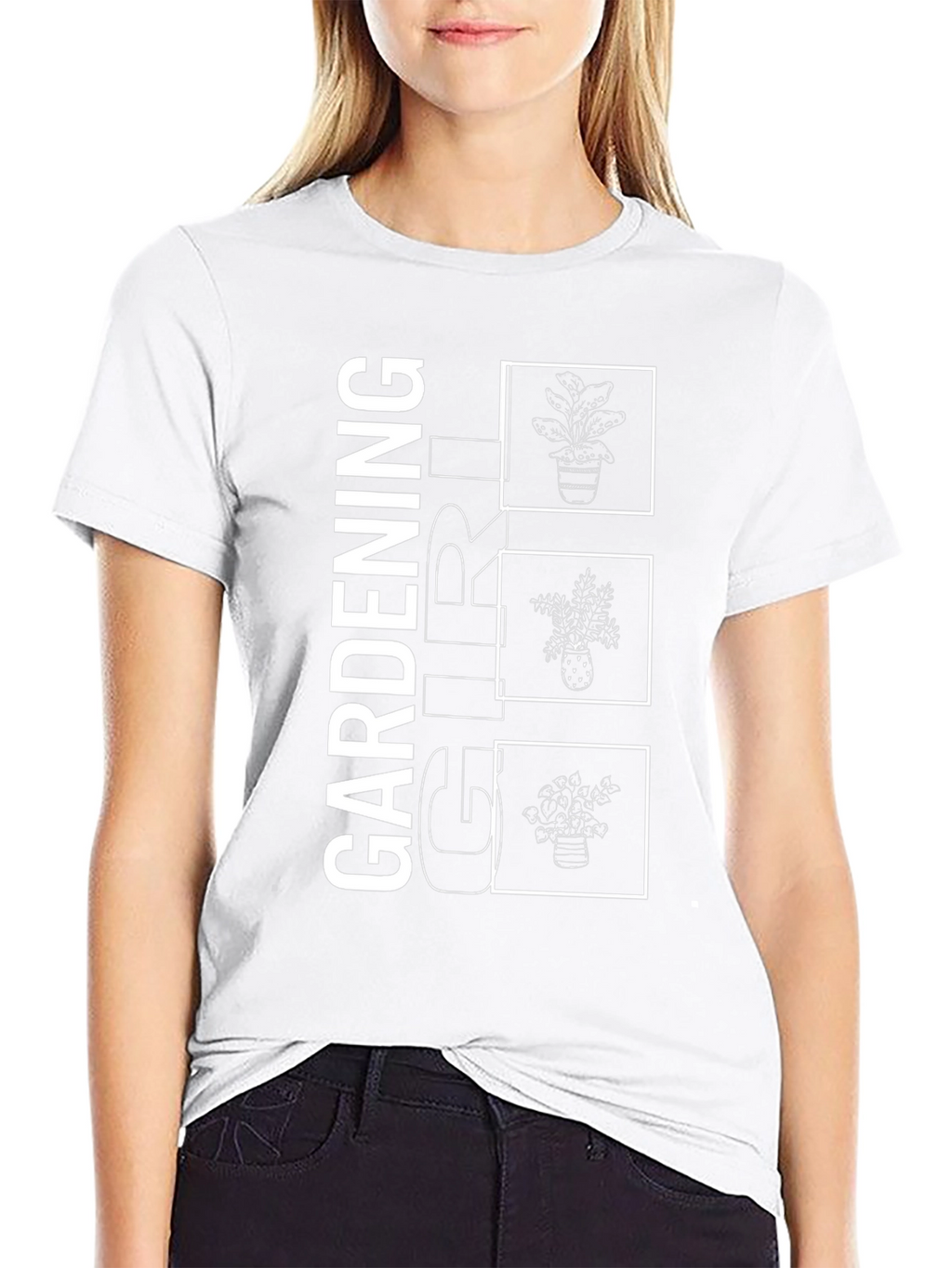 Gardening Girl Graphic Tee - Black Cotton T-Shirt