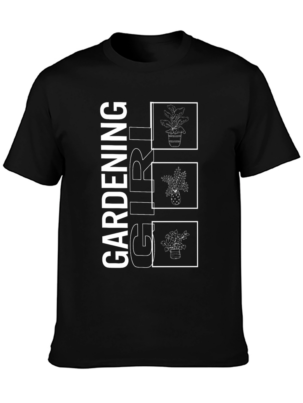 Gardening Girl Graphic Tee - Black Cotton T-Shirt
