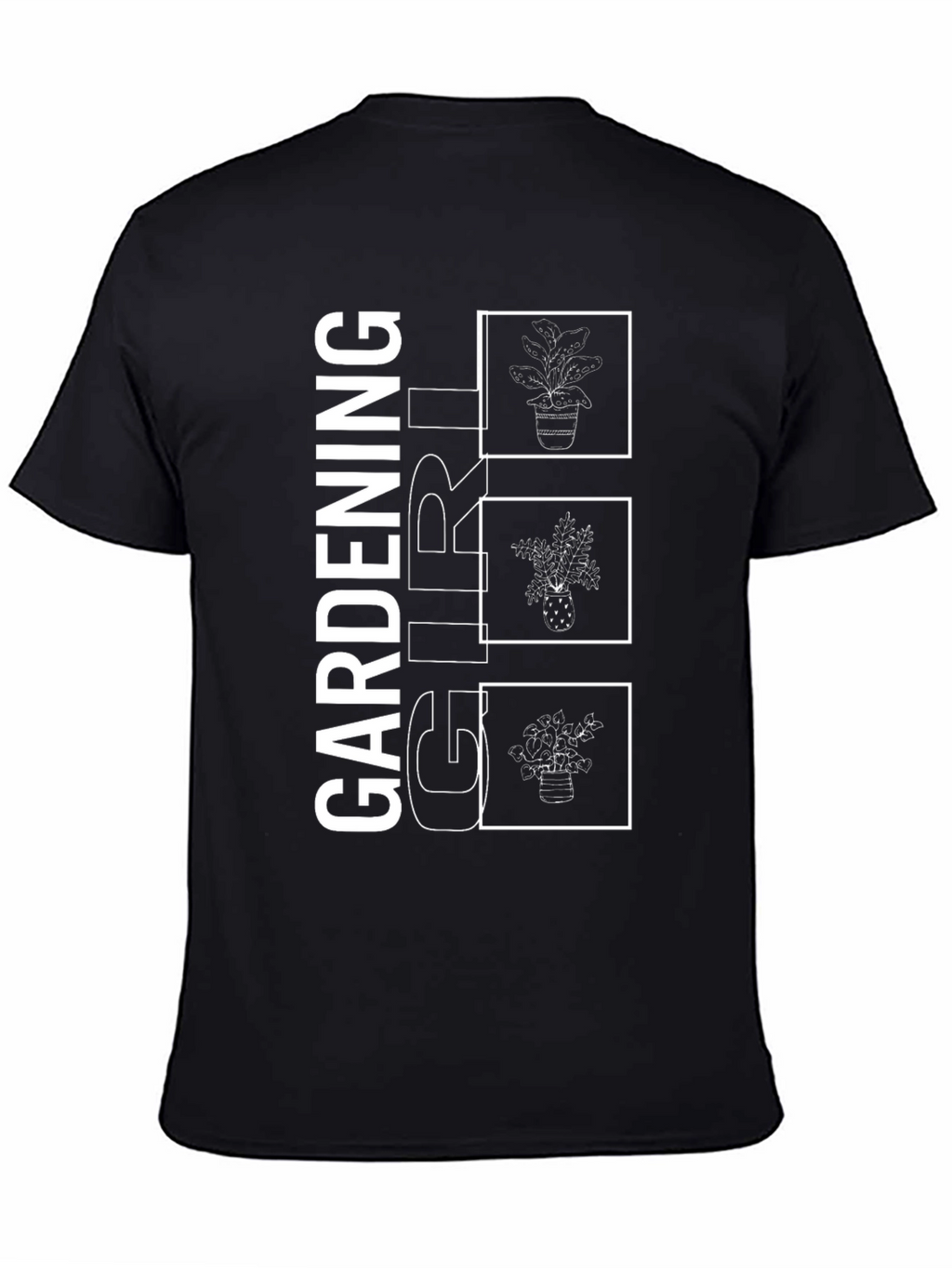 Gardening Girl Graphic Tee - Black Cotton T-Shirt