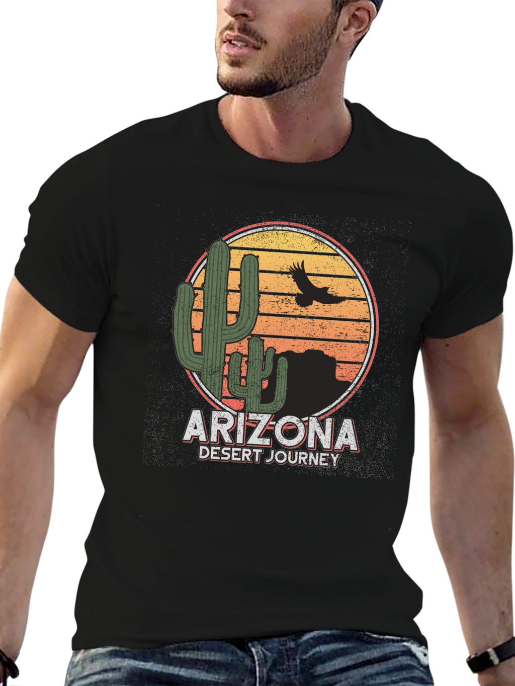 Arizona Desert Journey Graphic Tee - Black