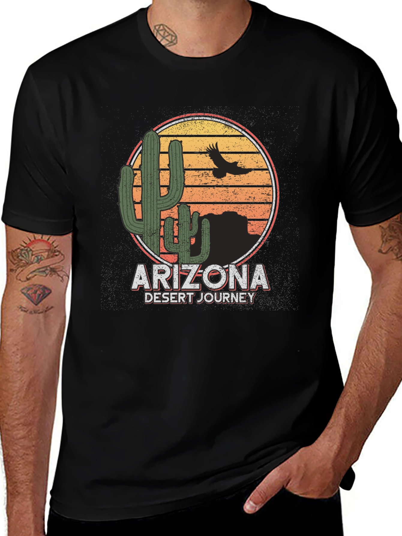 Arizona Desert Journey Graphic Tee - Black