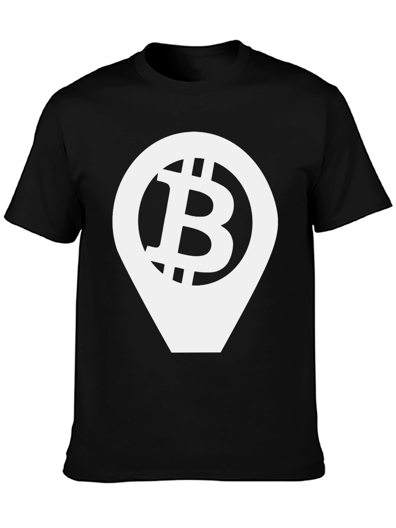 Bitcoin Location Pin Black T-Shirt