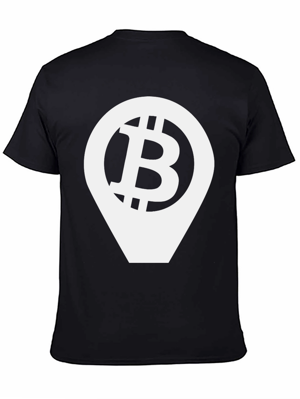 Bitcoin Location Pin Black T-Shirt