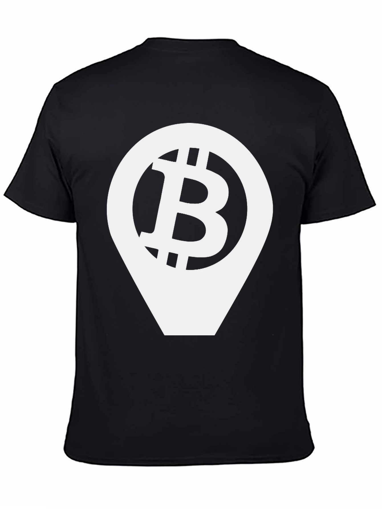 Bitcoin Location Pin Black T-Shirt