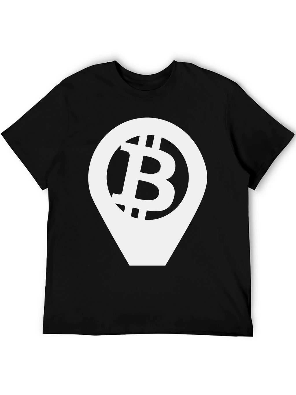 Bitcoin Location Pin Black T-Shirt
