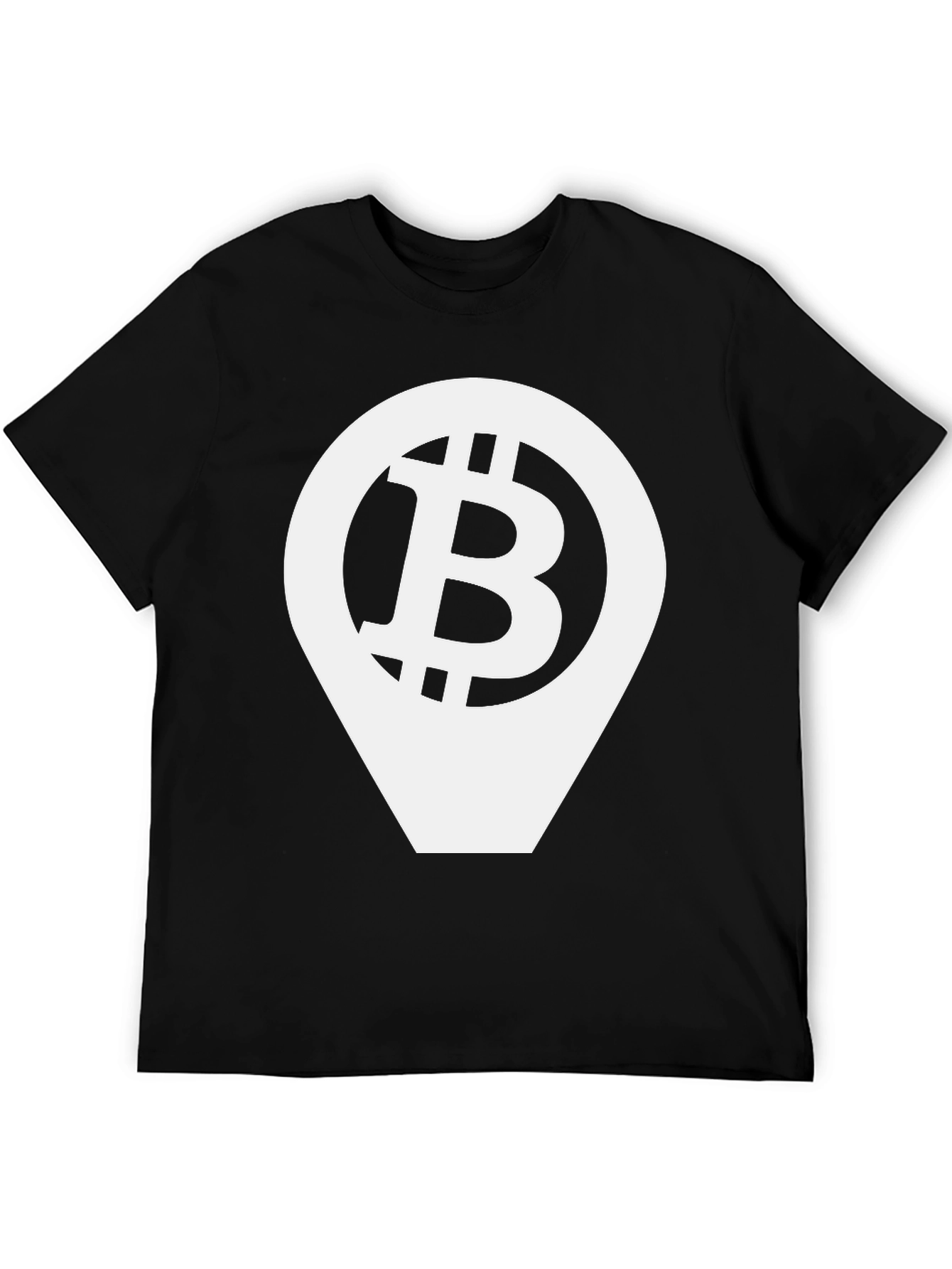 Bitcoin Location Pin Black T-Shirt