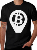 Bitcoin Location Pin Black T-Shirt
