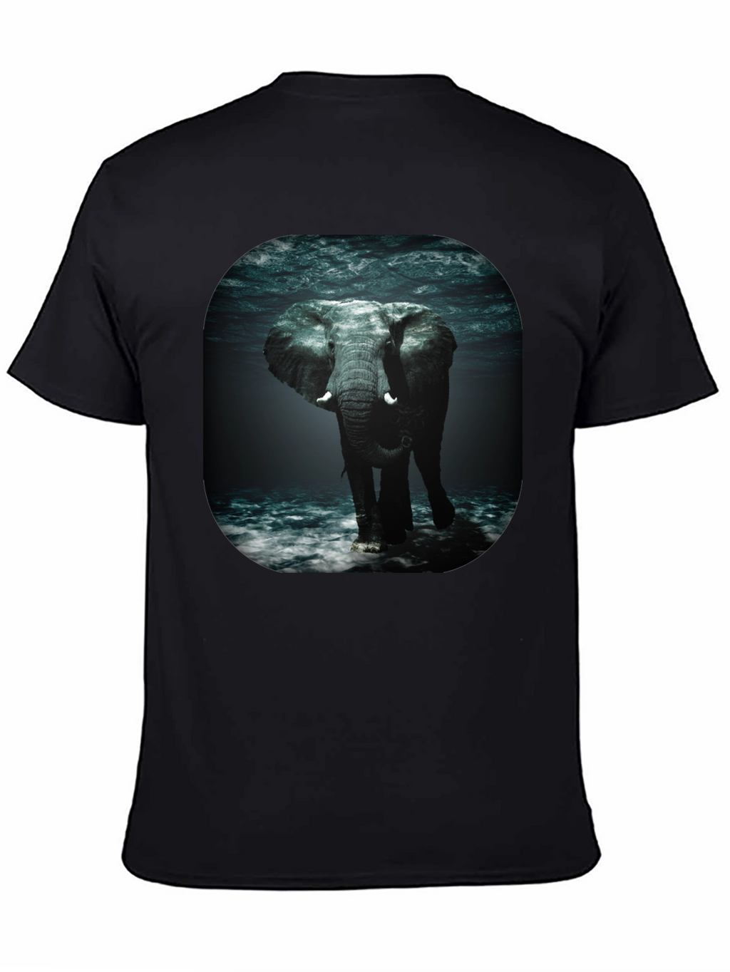 Elephant Underwater Black T-Shirt