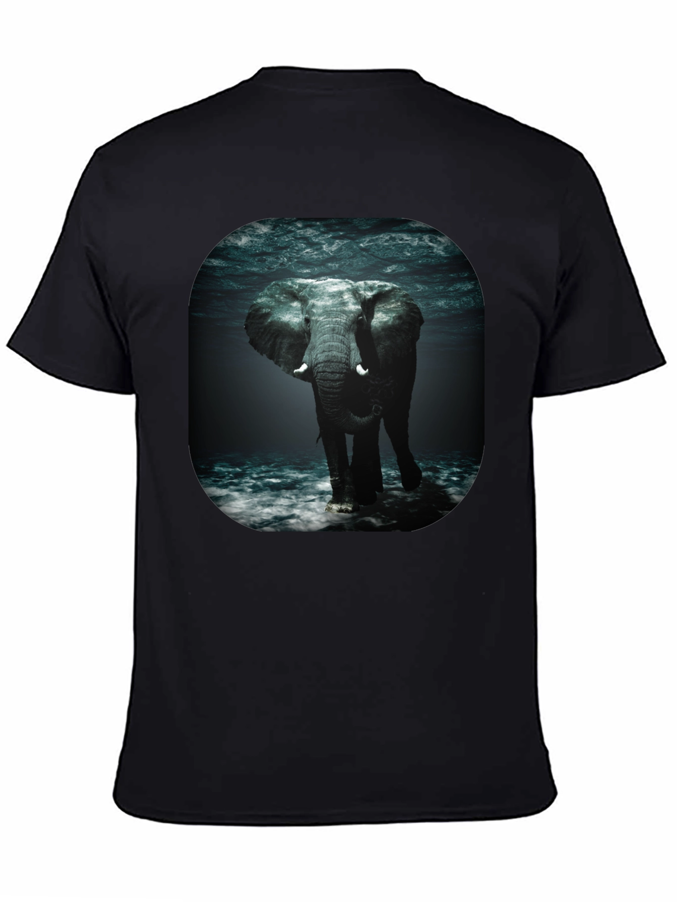 Elephant Underwater Black T-Shirt