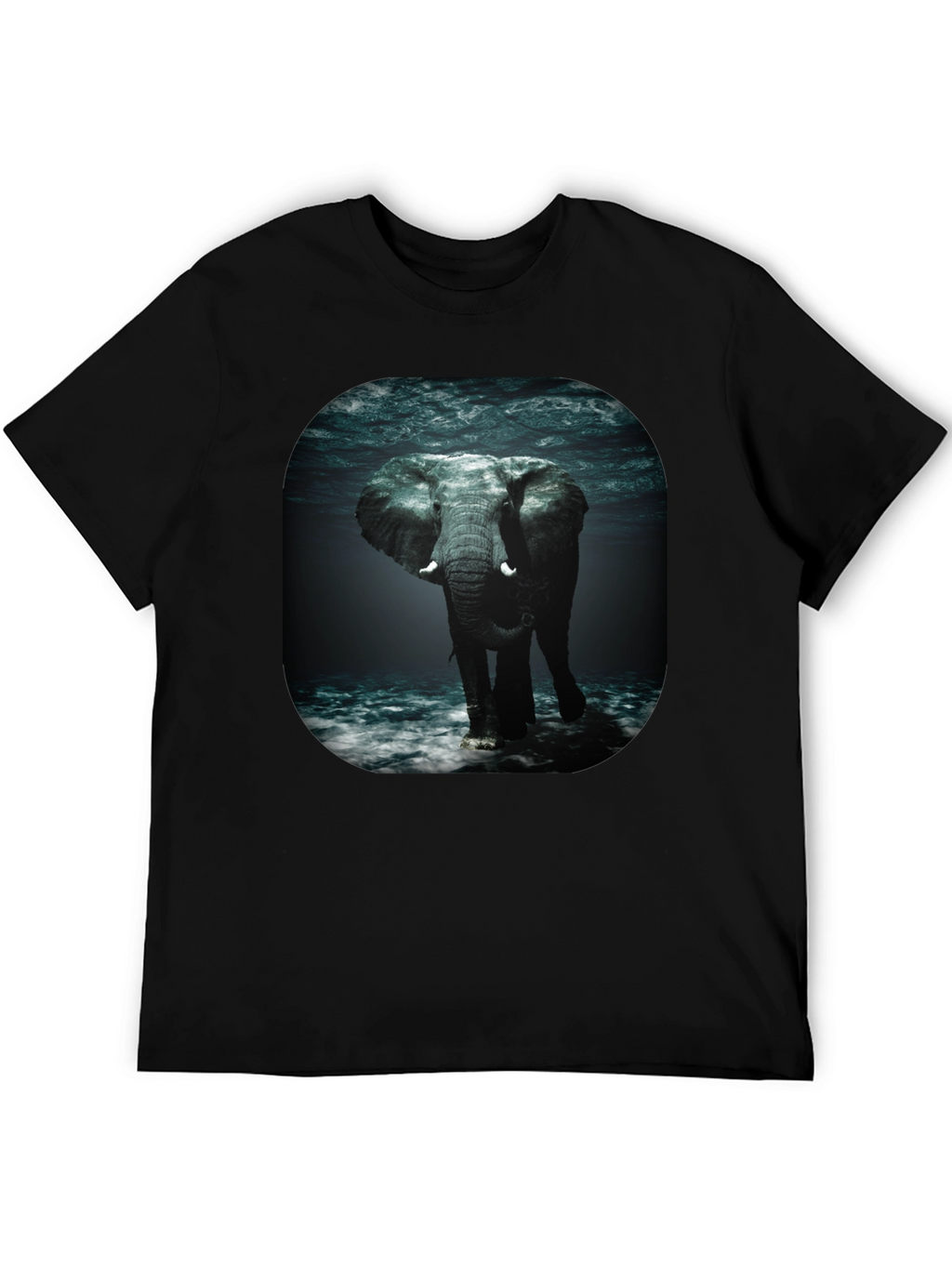 Elephant Underwater Black T-Shirt