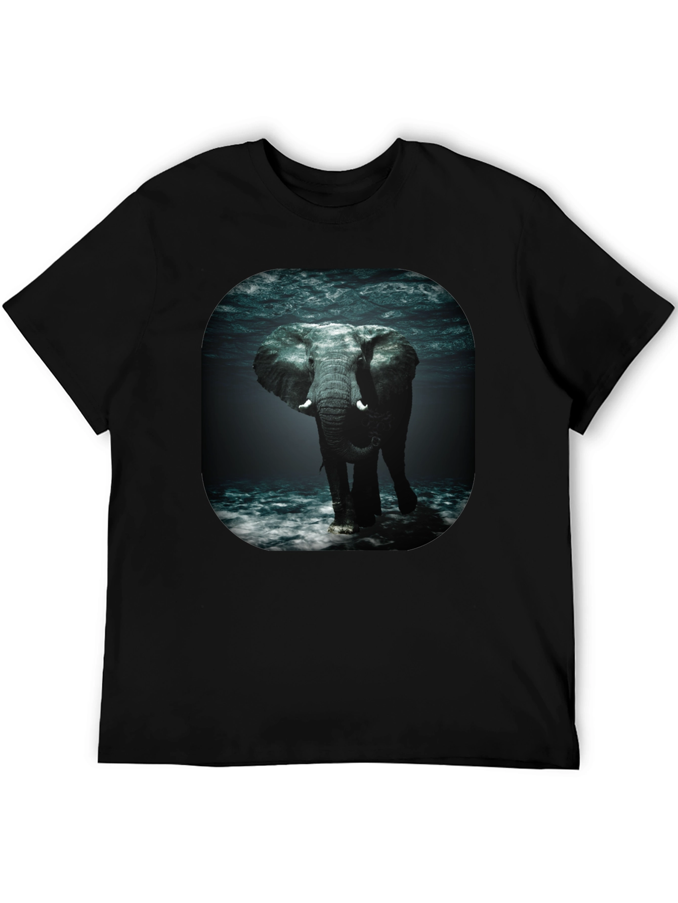Elephant Underwater Black T-Shirt