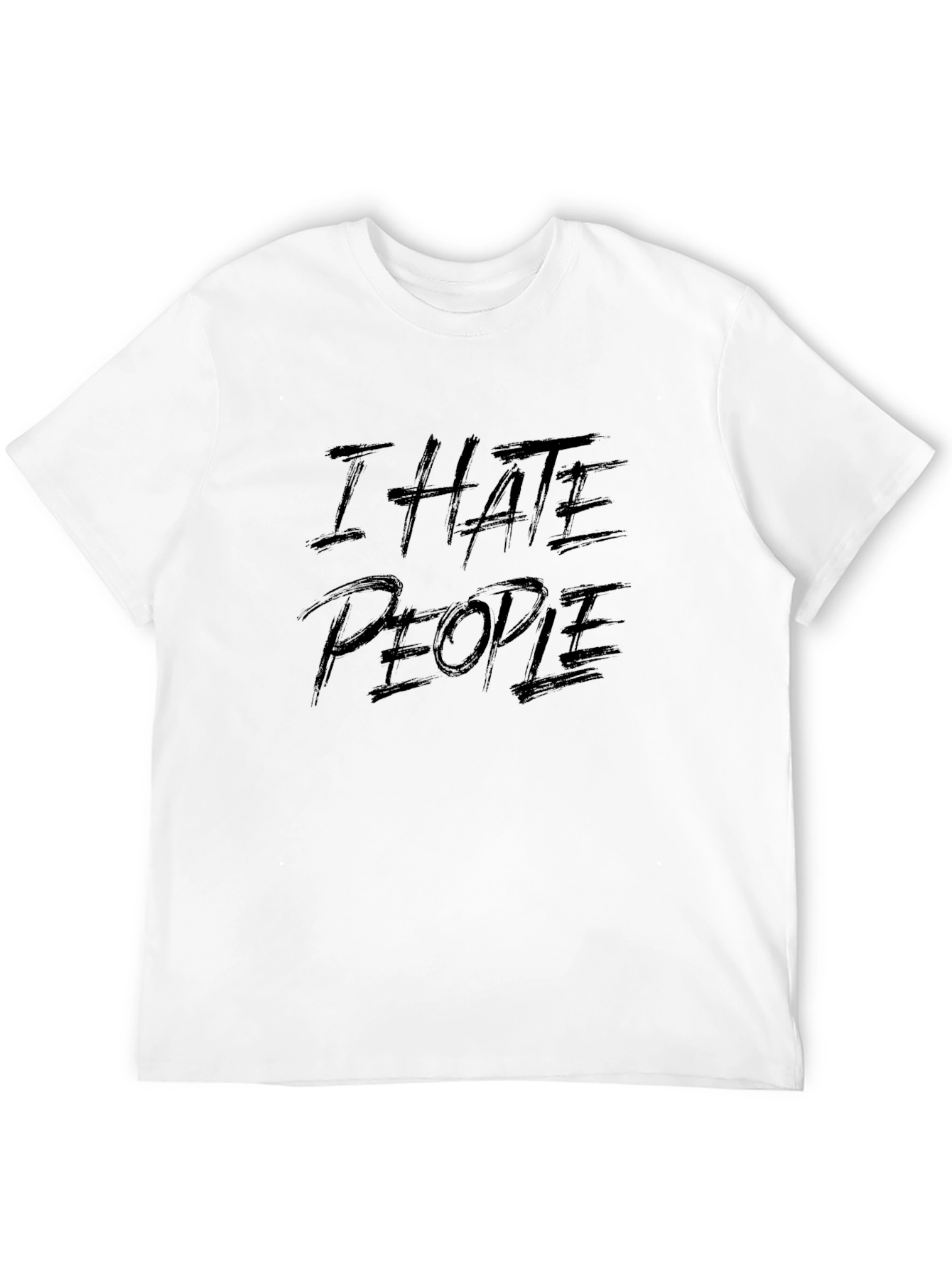 I Hate People Graphic Tee - Black Cotton T-Shirt