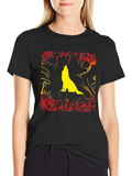 Wolf Howling Graphic Black T-Shirt