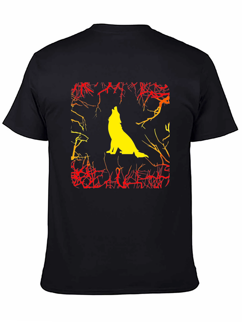 Wolf Howling Graphic Black T-Shirt