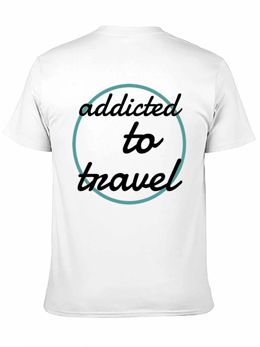 Addicted To Travel T-Shirt - Black Crew Neck
