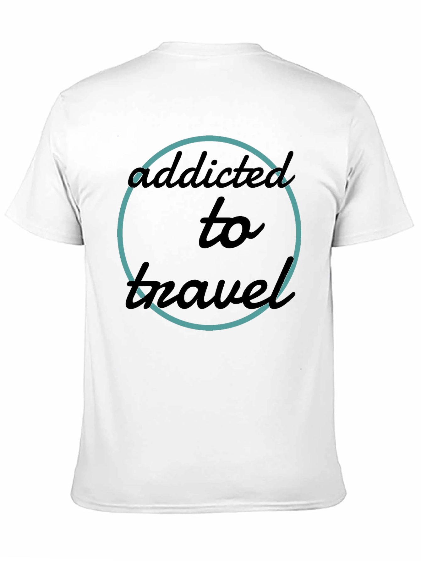 Addicted To Travel T-Shirt - Black Crew Neck