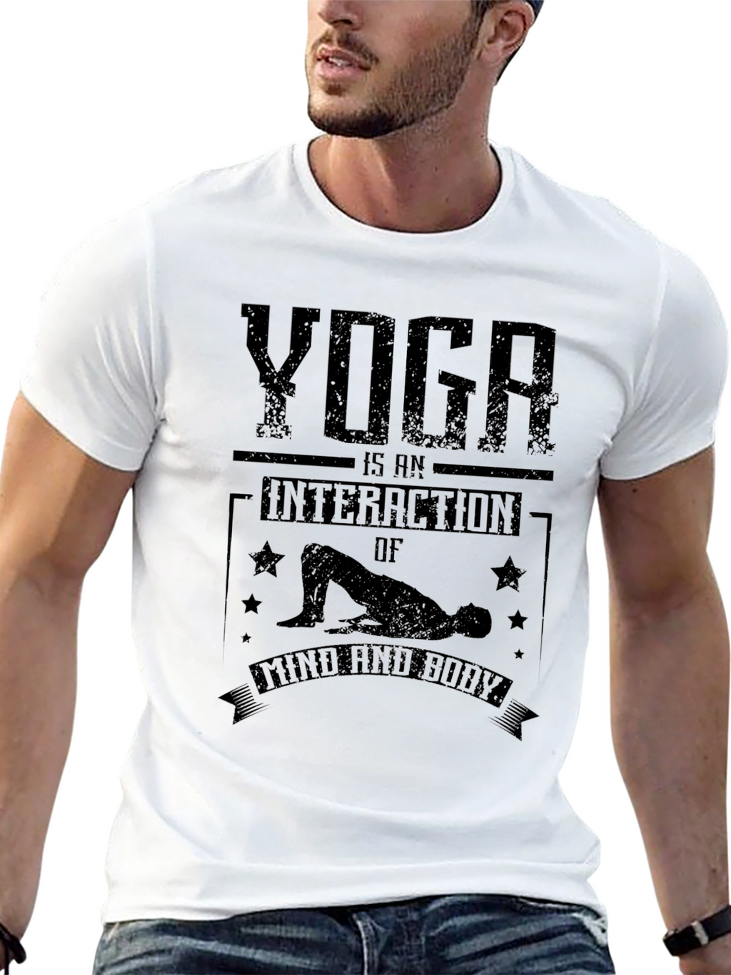 Yoga Interaction Mind & Body Black T-Shirt