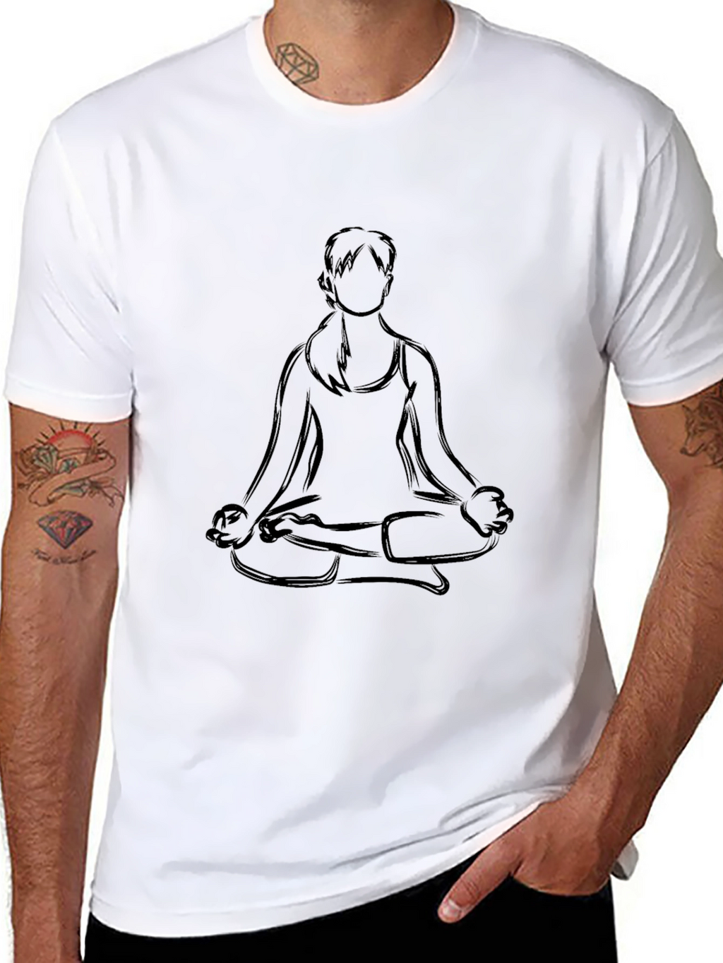 Yoga Pose T-Shirt - Relaxed Fit Black Tee