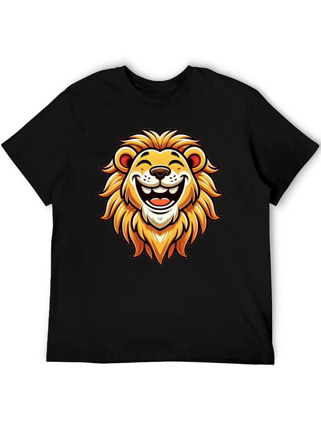 Lion Graphic Tee - Black Cotton T-Shirt